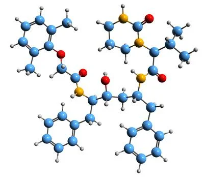 3D image of Lopinavir skeletal formula Stock Illustration