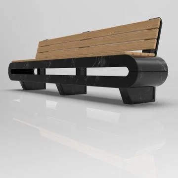 3d image of Marble bench futuristic design 00003 Stock Illustration