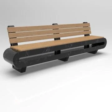 3d image of Marble bench futuristic design 00001 Stock Illustration