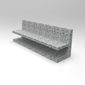3d image of marble bench Unfinished Four 00001 Illustrazione stock