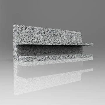 3d image of marble bench Unfinished Four 00003 Stock Illustration