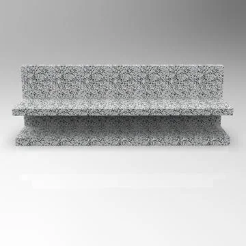3d image of marble bench Unfinished Four 00002 Stock Illustration