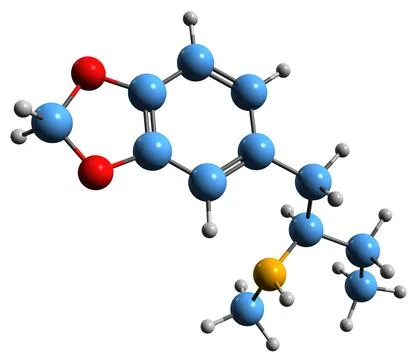 3D image of MBDB skeletal formula Stock Illustration