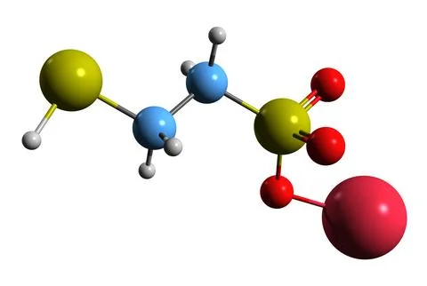 3D image of Mesna skeletal formula Stock Illustration
