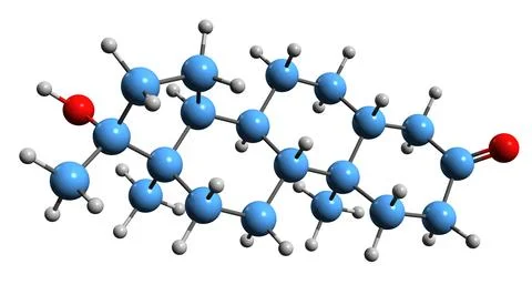 3D image of Mestanolone skeletal formula Stock Illustration