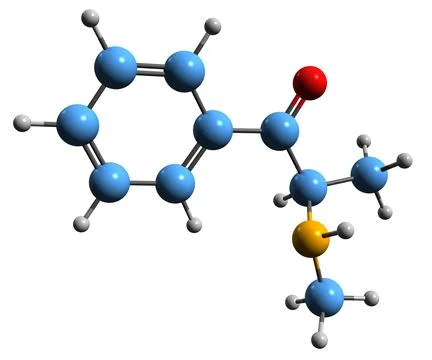 3D image of Methcathinone skeletal formula Stock Illustration
