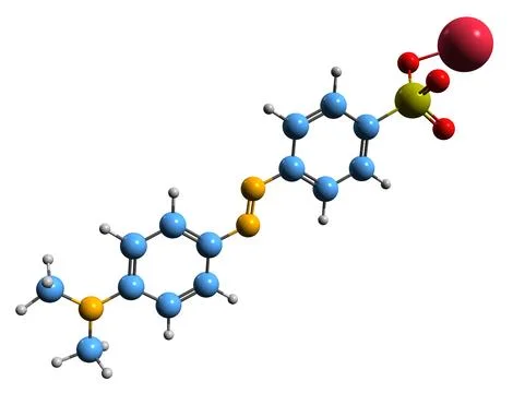 3D image of Methyl orange skeletal formula Stock Illustration