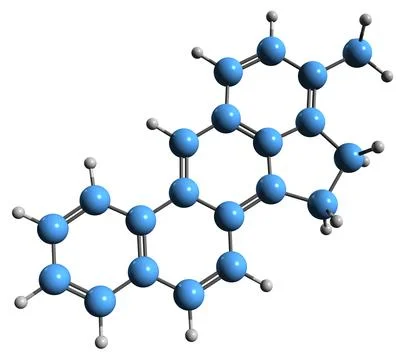 3D image of Methylcholanthrene skeletal formula Stock Illustration