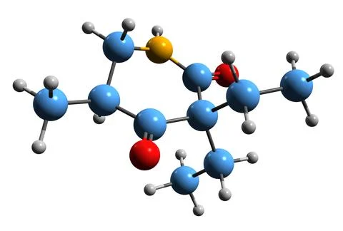 3D image of Methyprylon skeletal formula Stock Illustration