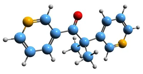3D image of Metyrapone skeletal formula Stock Illustration
