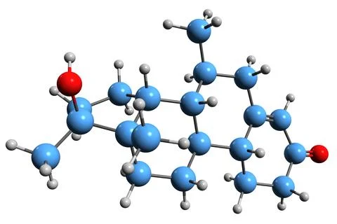 3D image of Mibolerone skeletal formula Stock Illustration