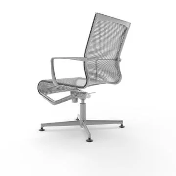 3d image of a mobile chair made of perforated metal Illustrazione stock