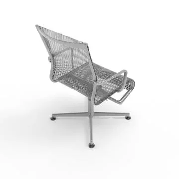 3d image of a mobile chair made of perforated metal Stock Illustration