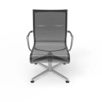 3d image of a mobile chair made of perforated metal Stock Illustration