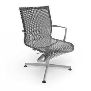 3d image of a mobile chair made of perforated metal Stock Illustration