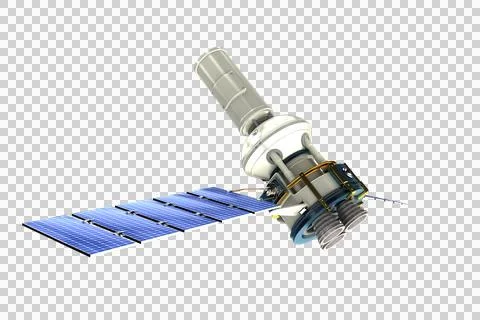 3d image of modern solar satellite Illustrazione stock