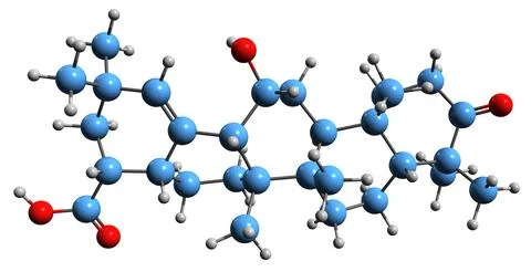 3D image of Moronic acid skeletal formula Stock Illustration