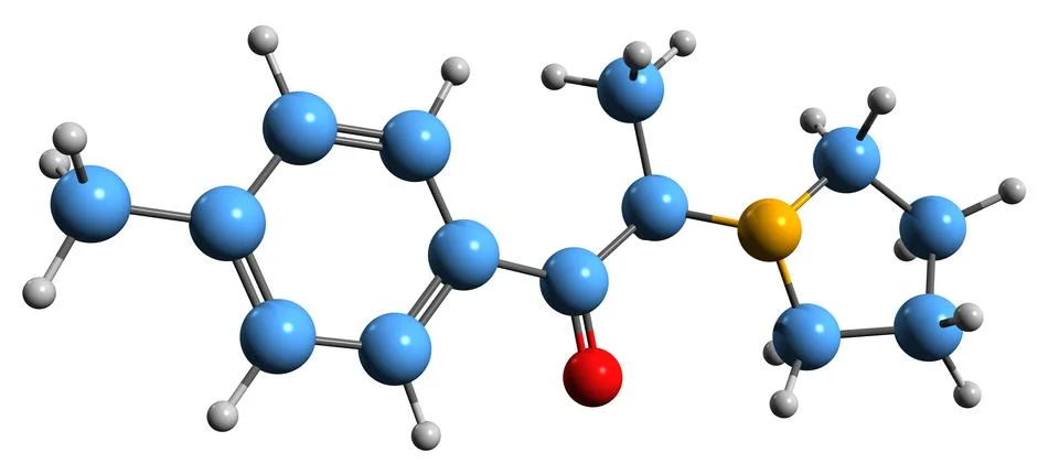 3D image of MPPP skeletal formula Stock Illustration