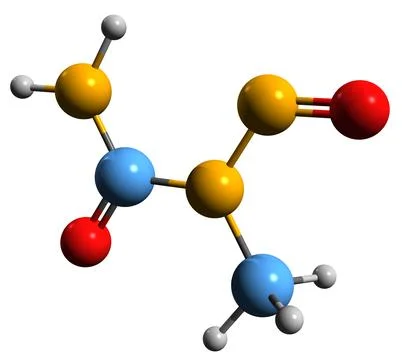3D image of N-Nitroso-N-methylurea skeletal formula Stock Illustration