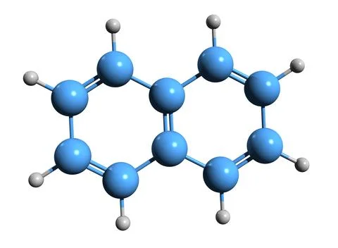 3D image of naphthalene skeletal formula Stock Illustration
