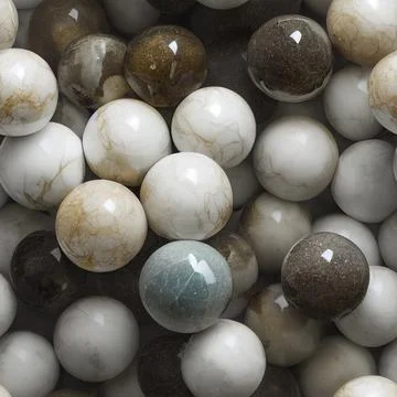 3D-image of natural colored marble balls, seamless pattern Stock Illustration