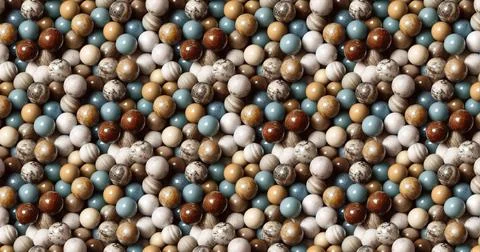 3D-image of natural colored marble balls. 8K wallpaper background Stock Illustration