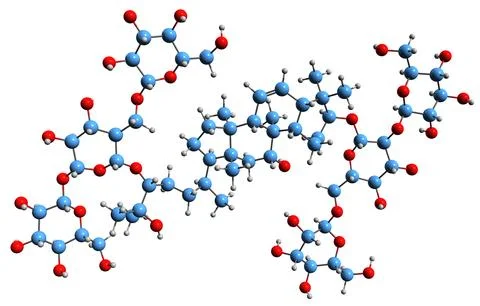 3D image of Neomogroside skeletal formula Stock Illustration