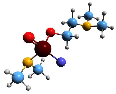 3D image of nerve agent GV skeletal formula Stock Illustration