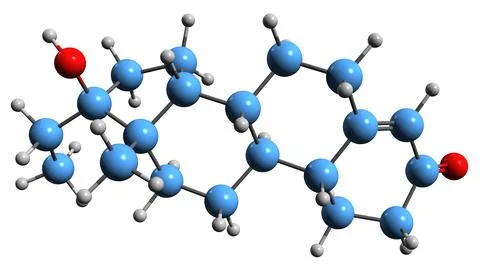 3D image of Norethandrolone skeletal formula Stock Illustration