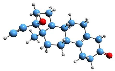 3D image of Noretynodrel skeletal formula Illustrazione stock