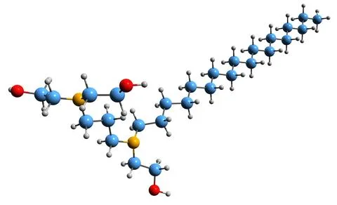 3D image of Olaflur skeletal formula Illustrazione stock