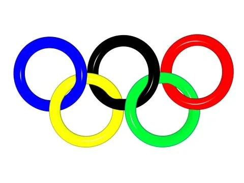 3D the image of Olympic rings Stock-Illustration