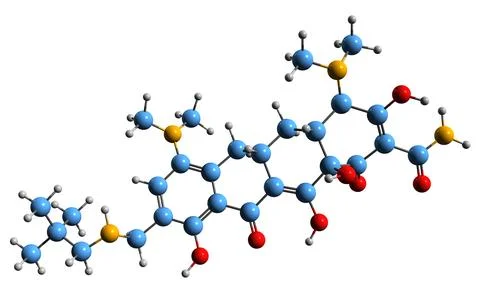 3D image of Omadacycline skeletal formula イラスト素材