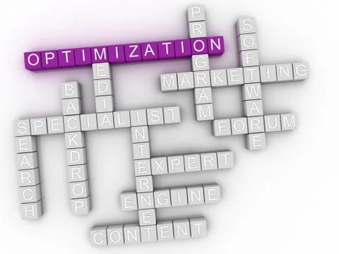 3d image Optimization word cloud concept 스톡 일러스트