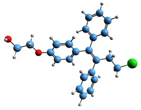 3D image of Ospemifene skeletal formula Illustrazione stock