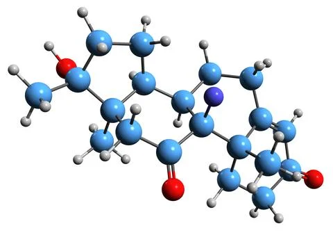 3D image of Oxofluoxymesterone skeletal formula Stock Illustration