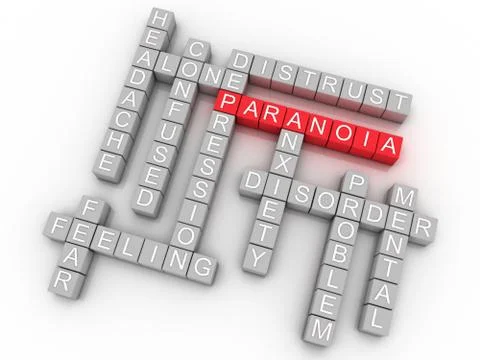3d image Paranoia issues concept word cloud background Stock Illustration