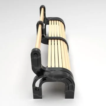 3d image of park bench Anthony. Isometric view 5. Ilustração Stock