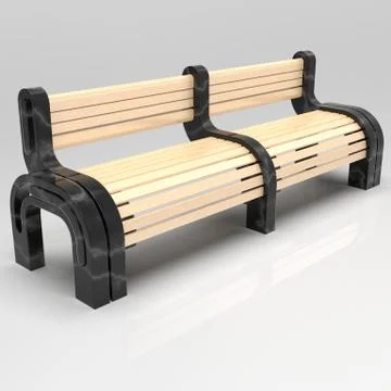 3d image of park bench Anthony. Isometric view 6. Stock Illustration