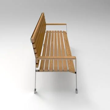 3d image of park bench classic metall and wood Ilustración de archivo