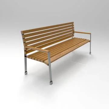 3d image of park bench classic metall and wood Ilustración de archivo