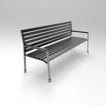 3d image of park bench classic metall and wood Stock Illustration