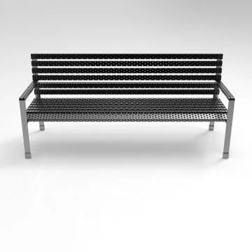 3d image of park bench classic metall and wood Ilustração Stock