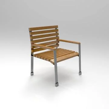 3d image of park chea classic metall and wood Ilustração Stock