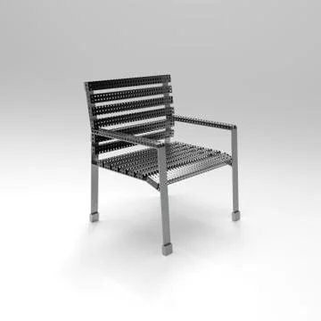 3d image of park chea classic metall and wood Ilustración de archivo