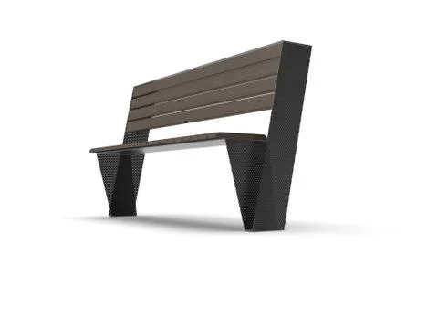 3d image of park Curved bench 00001.jpg Illustrazione stock