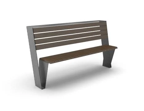 3d image of park Curved bench 00001.jpg Stock Illustration