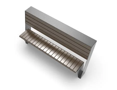 3d image of park Curved bench 00001.jpg Stock Illustration