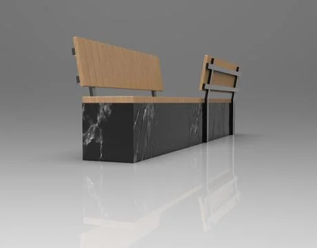 3d image of Park sofa stone with a back 00002.jpg Ilustración de archivo