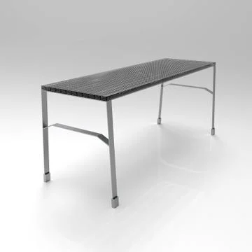 3d image of park table classic metall and wood Ilustración de archivo